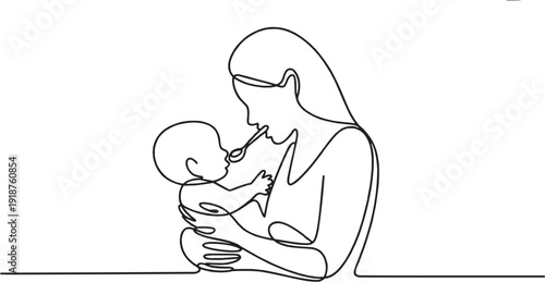 Mother and baby line editable icon set. Contain icons related to motherhood, parenting, newborn care, love, family, nurture, and more. Editable stroke. Vector illustration.