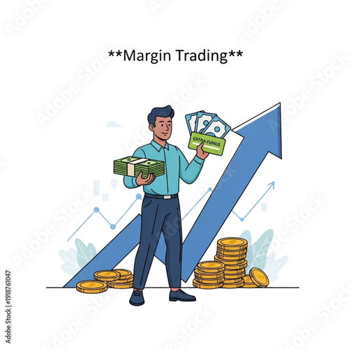 Man Holding Money and Banknotes isolated on transparent background.