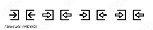 Collection of door entry and exit arrow icons