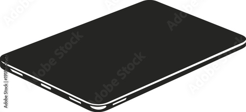 Smartphone silhouette mockup, black mobile phone isolated on white background, modern touchscreen device vector illustration, minimal technology design template for branding presentation