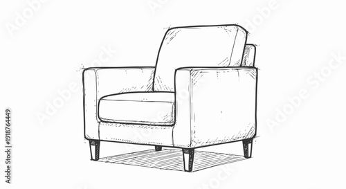 Armchair Sketch Simple Design Illustration.