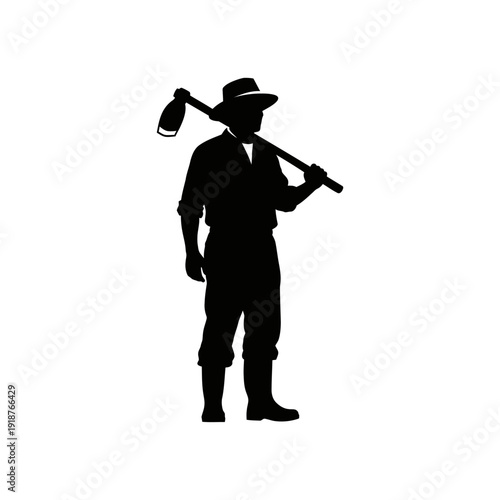 Man Holding Axe Silhouette Illustration.