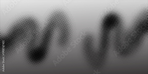 Futuristic digital wave with dots. Dark cyberspace. Abstract music background. Big data visualisation with particle flow. vektor illustration modern. eps 10