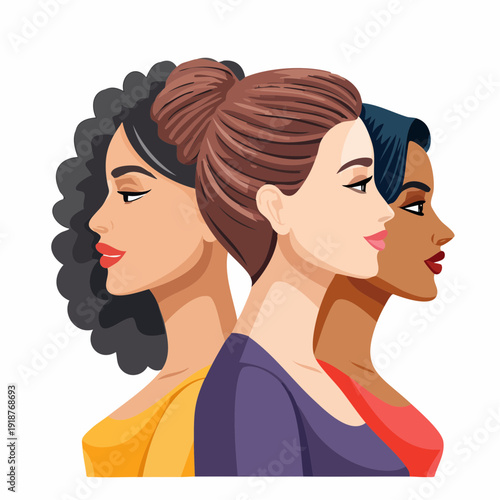 Canvastavla Diverse women standing together, symbolizing unity and strength in a powerful po