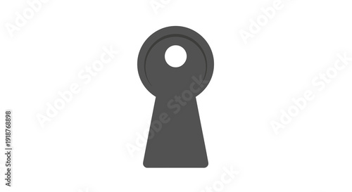 Keyhole Vector Illustration, Flat Design, Security Concept, Access, Privacy, Protection