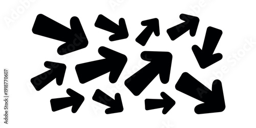 Black arrows on white background direction navigation