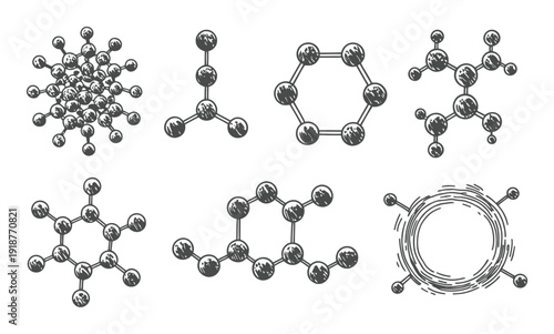 Diverse Molecular Structures: A Collection of Chemical Bonds and Atoms