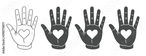 Four Hands with Hearts: A Symbol of Love and Unity