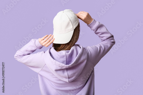 Young woman in stylish whit...
