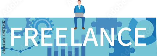 フリーランスの文字イラスト