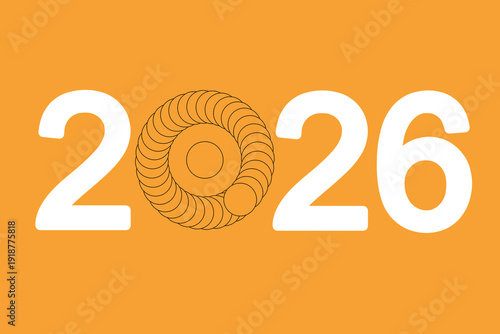 Happy New Year Greeting Banner. Elegant Color 2026  Year Typography. New opportunity, challenge and strategy.plans, goals and visions in business for year 2026.New Year poster design