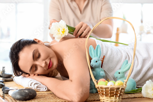Young woman and massage the...