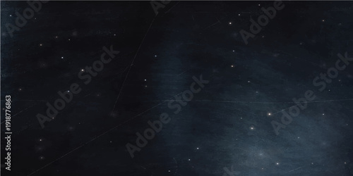 A vintage grunge texture of rain drops on the window against a dark galaxy night sky with blue nebula clouds and old metal patterns