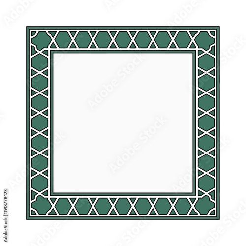Geometric patterned frame design on black background