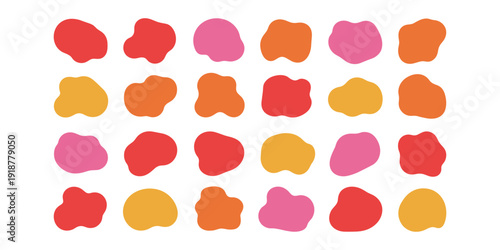 Colorful blobs on white background shapes