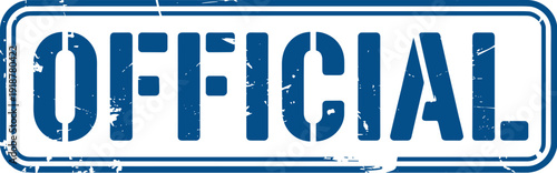 Distressed Official Stamp: Authentic Blue Grunge Vector Illustration for Verified Documents, Badges, Certificates, and Approvals, Evoking Trust and Authority