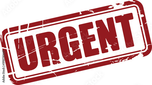 Red Grunge "Urgent" Stamp Illustration: Attention-Grabbing Vector Graphic for Deadlines, Priorities, and Important Announcements in Business and Creative Projects