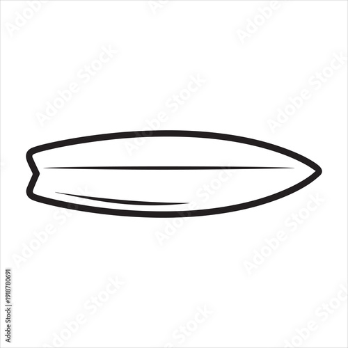 Simple black and white line drawing of an oval shape resembling a seed or grain