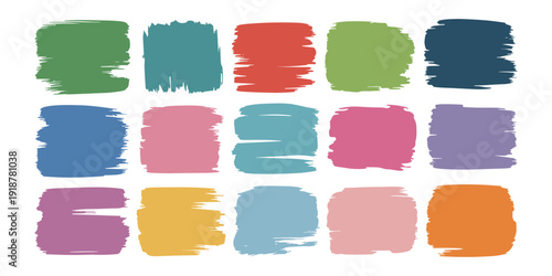 Colorful brush strokes on white background green blue 1