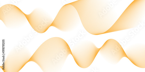 Modern abstract wave digital orange and white geometric technology. Abstract line wave gradient poster blend background vector.