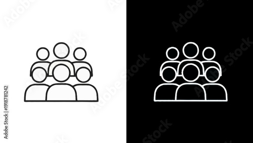 A professional vector illustration of a social user group icon set representing business people communication and cloud computing network connections within a modern digital web technology concept
