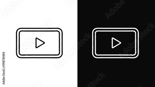 Glossy vector illustration set of play and pause media buttons for web design featuring arrow symbols for internet video and music player interfaces