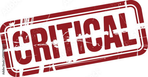 Retro Style "Critical" Stamp Design with Distressed Texture: Emphasizing Urgency, Severity, and Importance for Business, Documents, and Communication