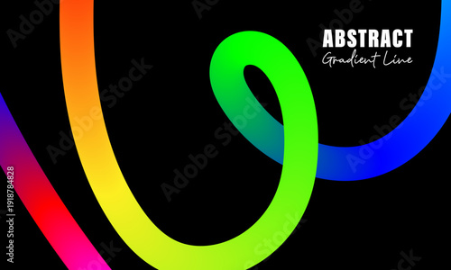 A group of colorful gradient line form a modern and minimalist professional look banner or background for presentation