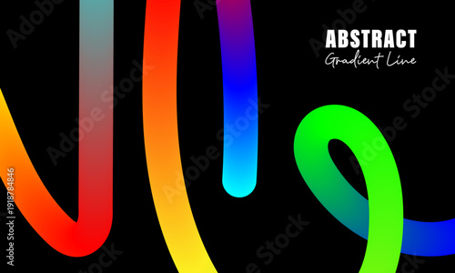 A group of colorful gradient line form a modern and minimalist professional look banner or background for presentation