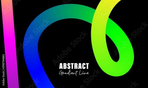 A group of colorful gradient line form a modern and minimalist professional look banner or background for presentation