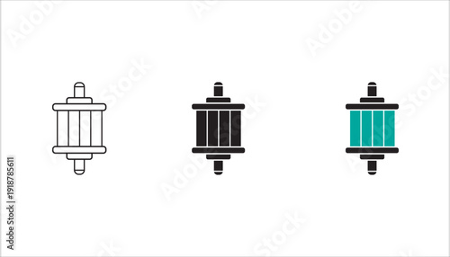 Minimalist line icon of a rolled document or scroll. Concept of certificate, contract, agreement, official document, and legal paperwork. Simple outline vector isolated on light background.