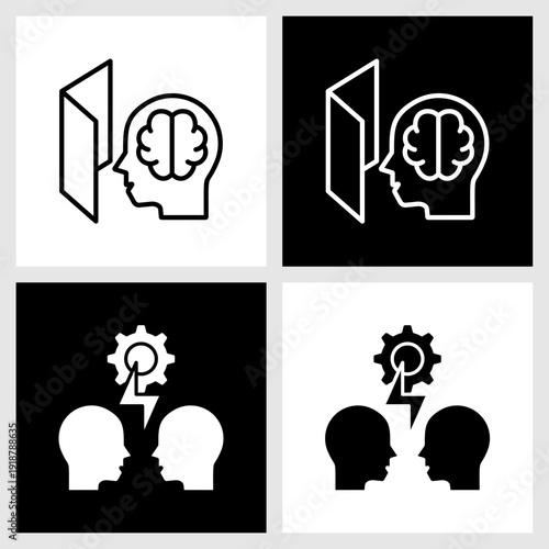 Conflict Resolution Icon with Black and White Background