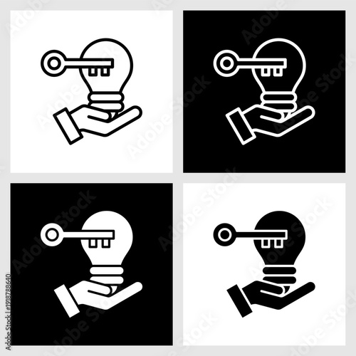 Problem Solving Icon with Black and White Background