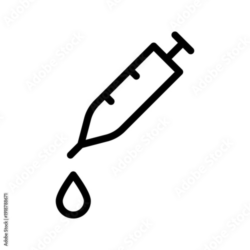 Precise Dropper Icon Collection: Professional Medical Pipette and Laboratory Liquid Symbols