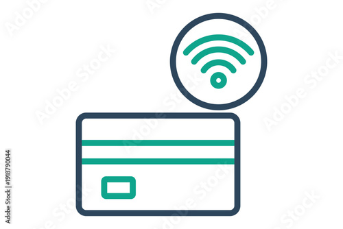 Tap to pay icon. Line icon style. Icon related to contactless. bank elements vector illustration. Transparent background
