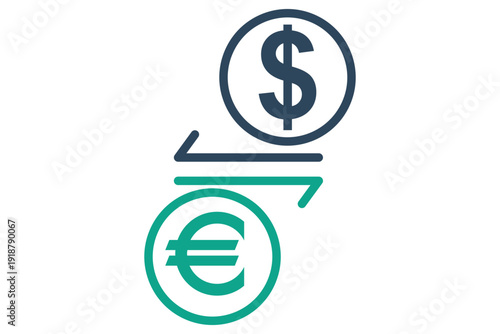 Exchange icon. Line icon style. Icon related to currency. bank elements vector illustration. Transparent background