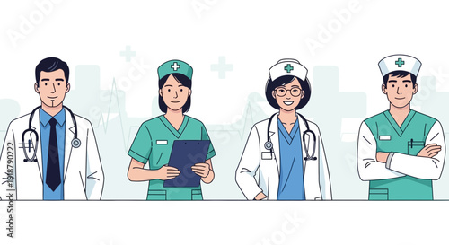 Diverse Team of Healthcare Professionals Standing Together 1.