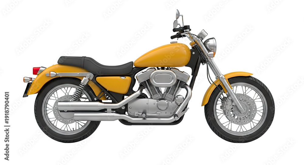 Obraz premium Yellow Cruiser Motorcycle