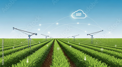 Precision agriculture with automated irrigation system and cloud computing technology in a green field