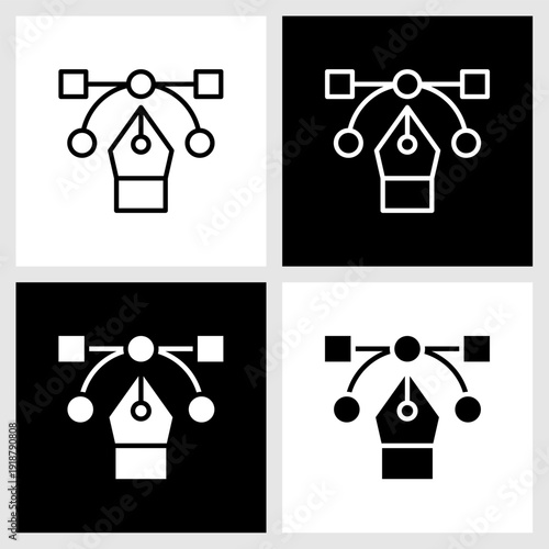 Graphic Tool Icon with Black and White Background