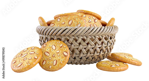 Basket of Almond Crackers