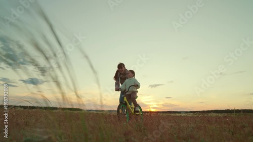 Wallpaper Mural Magical sunset memories, Teaching life skills, Family field trip, Enjoying freedom, Parental trust, Fresh air biking, Learning to let go, Childhood adventure, Guiding with love, Sharing happy times Torontodigital.ca