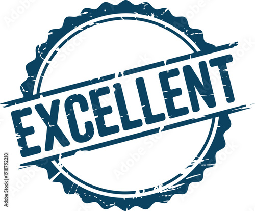 Excellent Stamp Impression: Vintage Round Badge Vector Design for Product Endorsement, Service Quality, Top Tier Award Seal, and Exceptional Performance