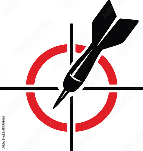 Target Goal Achievement Dart Illustration