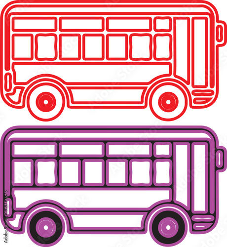 Isolated vector illustration of a vintage red double decker London bus representing iconic British public city transport and urban travel