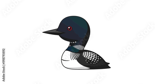 Loon Bird Vector Illustration, Cartoon Style Graphic for Wildlife and Nature Designs
