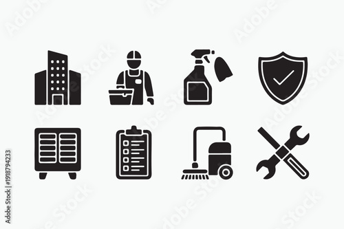Facility Management Maintenance Icon Set