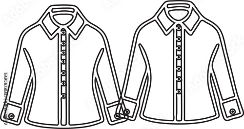 A cartoon vector illustration of a business man in a black fashion suit and white shirt personifying professional clothing design