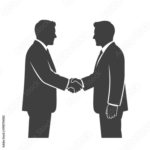 Two Businessmen Shaking Hands in Agreement.