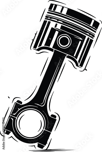 Piston engine part vector illustration isolated on transparent bg